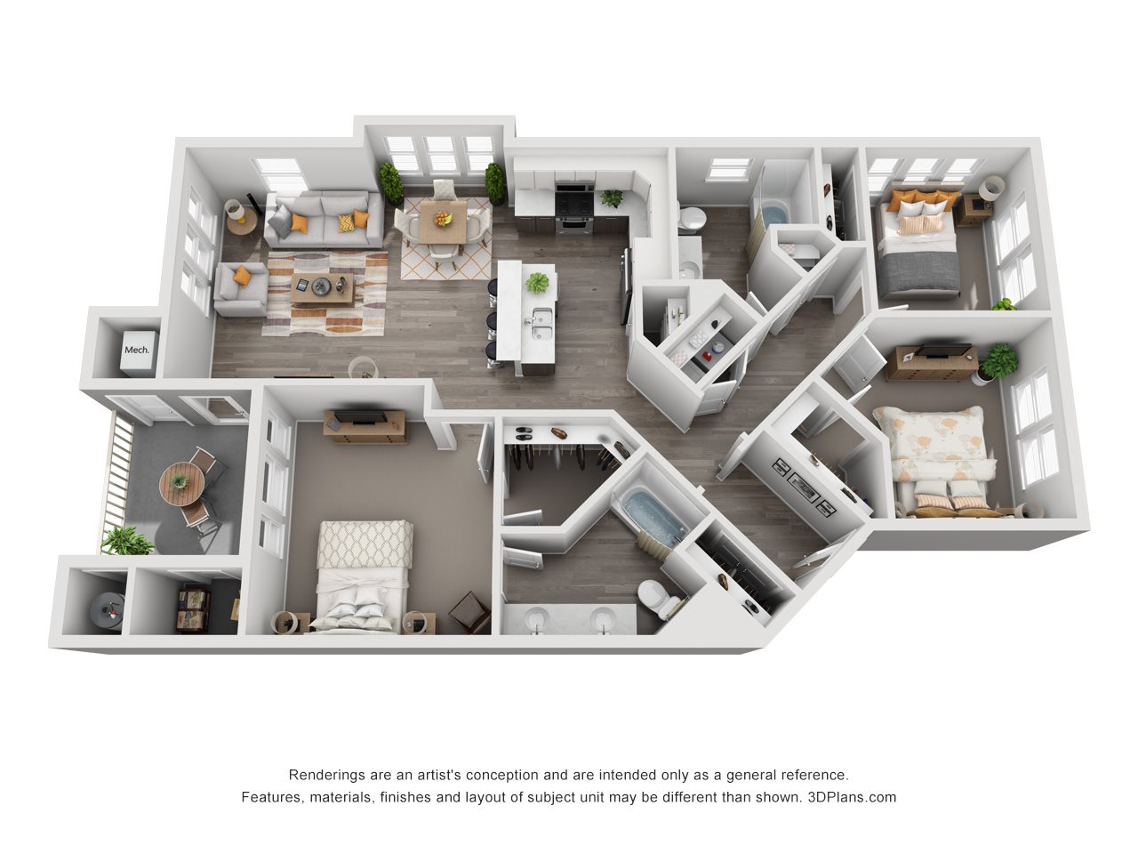 Serenade 3 Bedroom Floorplan 3 Bedroom Apartment Floorplan in Meridian Idaho